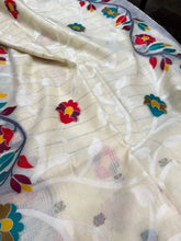 Tantuja Jamdani Offwhite Saree - Floral Festive Elegance - Saree - Aakritee - S10686